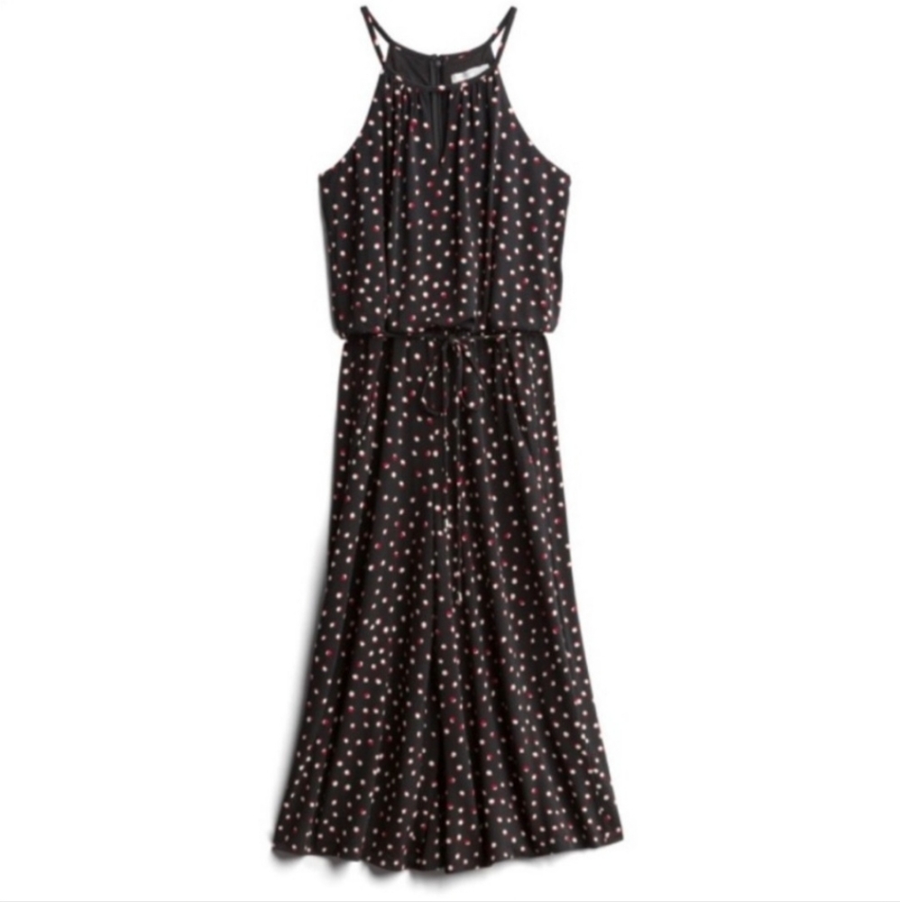 Black Polka Dot Cropped Jumpsuit